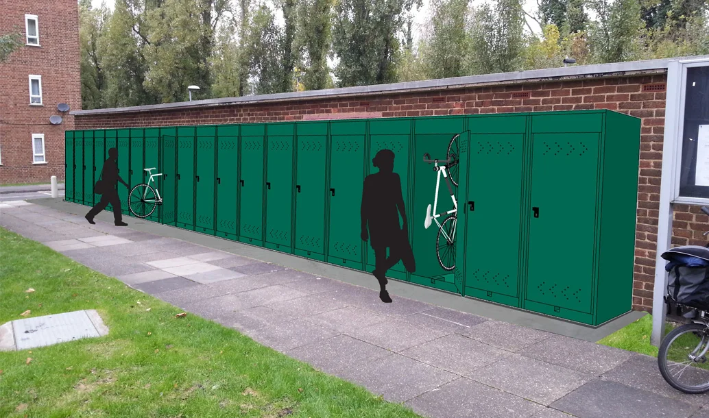 户外自行车存放金属箱自行车存放棚柜