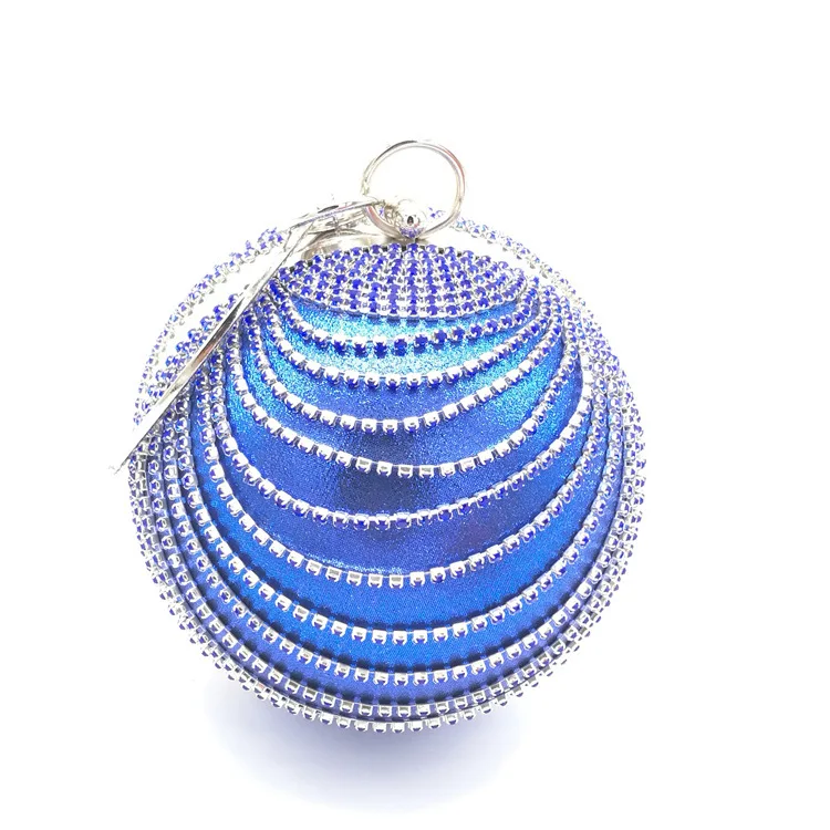 

Rhinestone Clutch Bag Weeding Bridal Party Evening Clutch Handbag Round Shape Water Drill Diamonds Handbag/, As picture