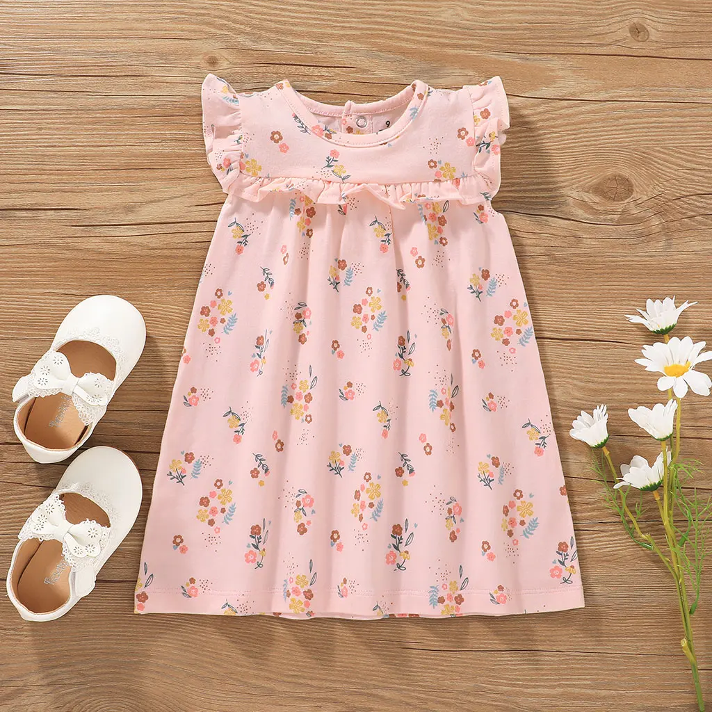 

Cute Baby Clothes 1-3 years Cotton First Birthday Outfit Flower Kids Girl Dress Baby Girl Dresses Set Summer