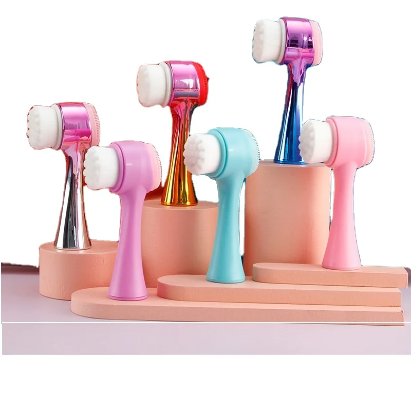 

Facial Cleansing Brushes Silicone 3D Double Side Face Cleaning Brush Facial Cleanser Face Brush Cleaning Washing Skin Care Tools, Picture
