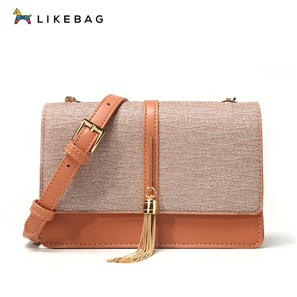

LIKEBAG new product hot sale fashion casual office worker messenger bag with tassel hardware charm