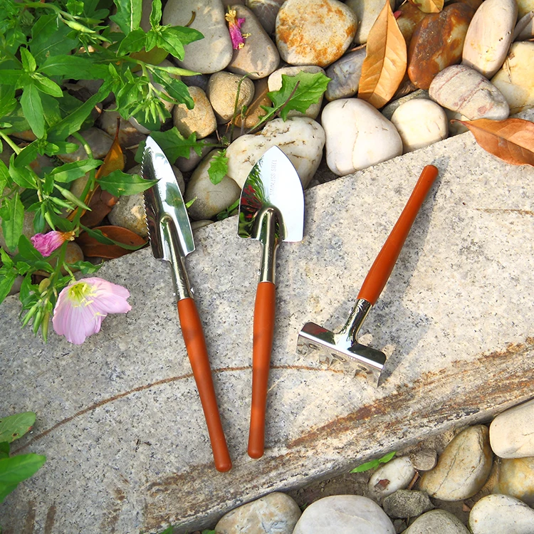 Multi 3 pieces mini stainless steel garden hand tools set