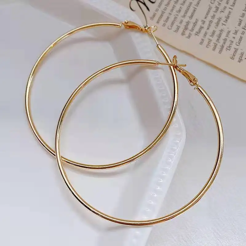 

Fashion jewelry 2020 stainless steel earrings colorful thin hoop earrings titanium steel ear rings fashion jewelry bulk, Gold silver