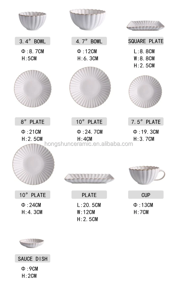 Japan style simple ceramic dinnerware set glaze retro chrysanthemum tableware plate