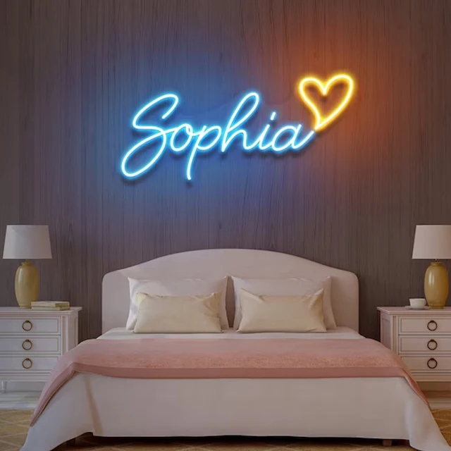Rebow Drop Shipping No Moq Happy Birthday Custom Acrylic Neon Signs Custom Led Light for Room Home Wedding Party Decor