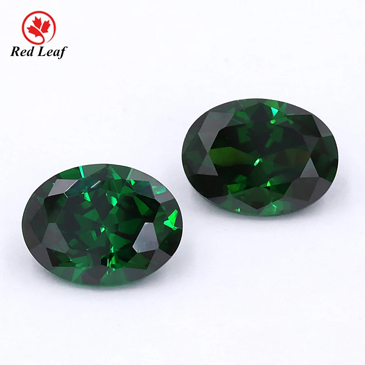 

Redleaf Jewelry Loose Wholesale Zircon Stone Green Oval Shape Artificial CZ Cubic Zirconia Gems For Jewelry Making