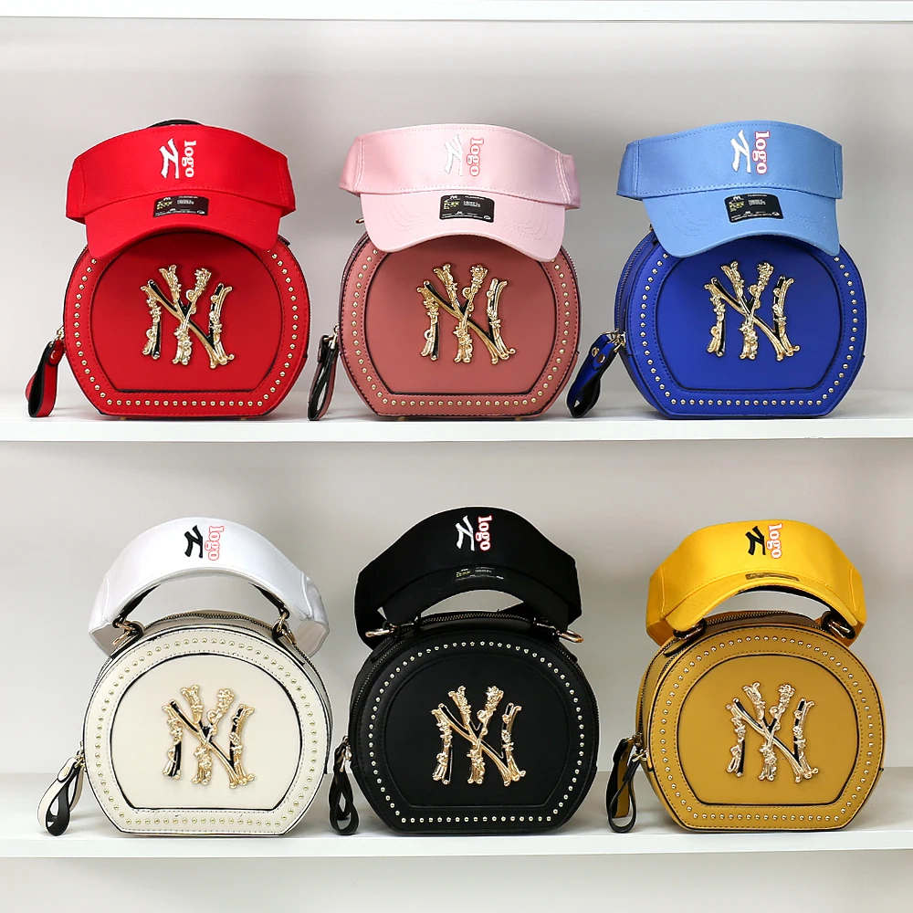 

2021 NY bgas matching purses and visor luxury handbags Trends women bags ladies bags handbag set New York Hat And Purse Sets, 6 colors