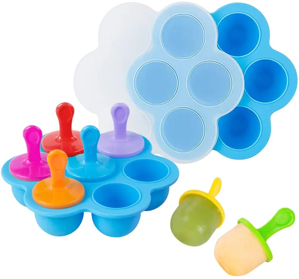 

Hot Products Environmental Ice Cube Trays Silicone With Lids Baby Food Container, Lavender/black/pink/red/orange/green/blue/yellow/purple or customized