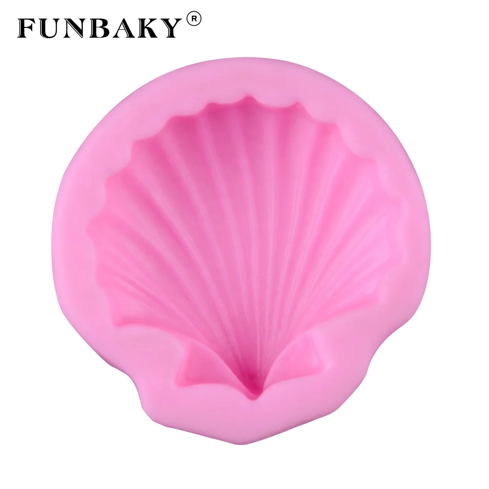 

FUNBAKY JSF628 Marine style shell shape silicone mold crystal drop of glue making tools cake decorating kit, Customized color