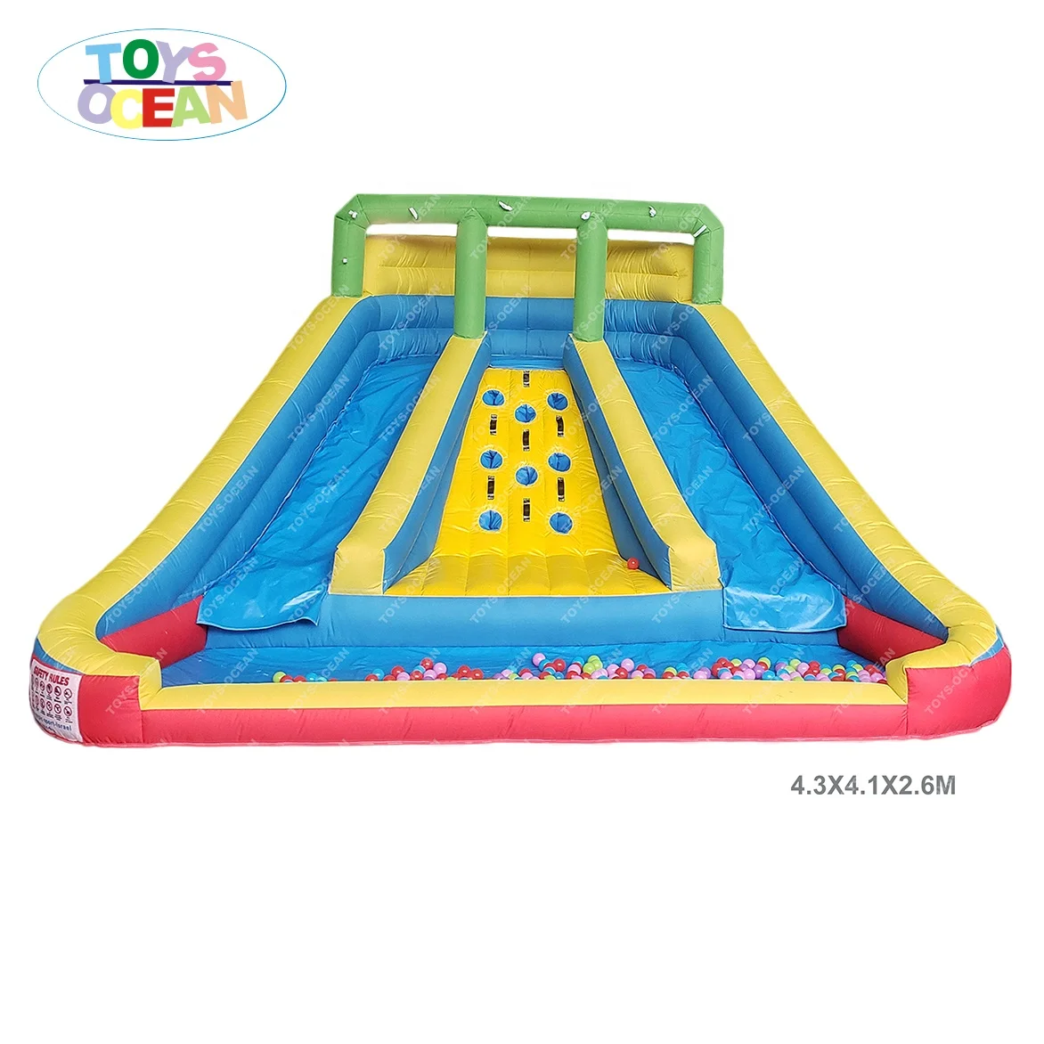 

backyard mini inflatable kids slides with 2 lanes of inflatable dry slides