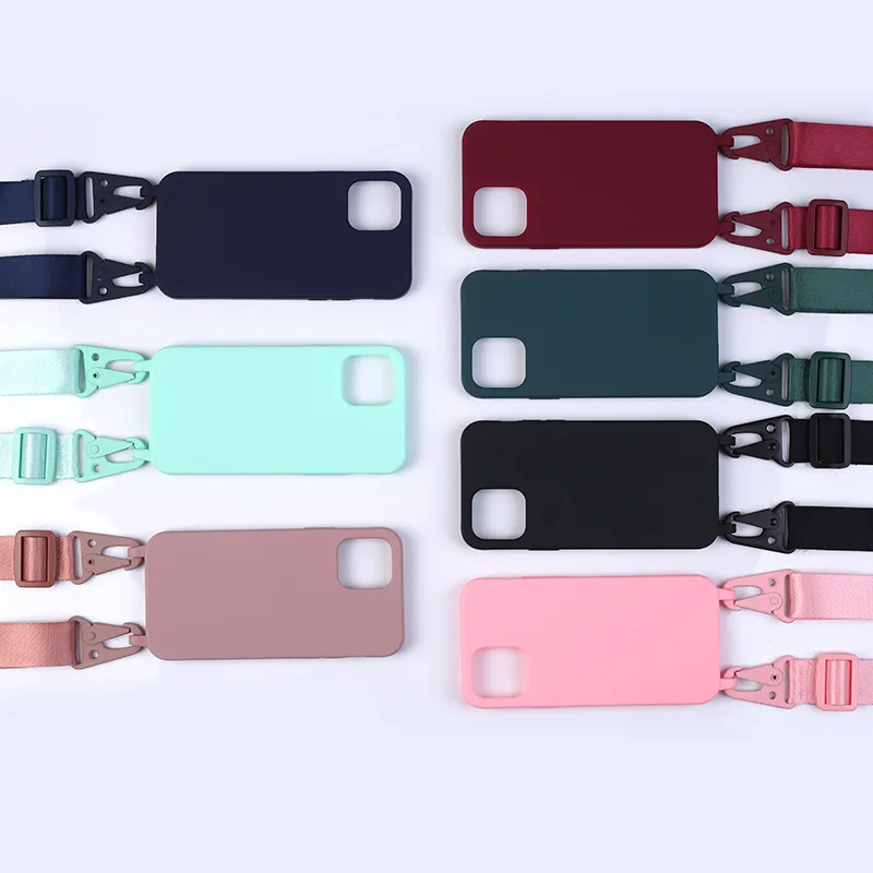 

ZONESIN Phone Case with Neck Strap Crossbody Blank TPU Phone Case for iPhone for Samsung, 7 colors in stock