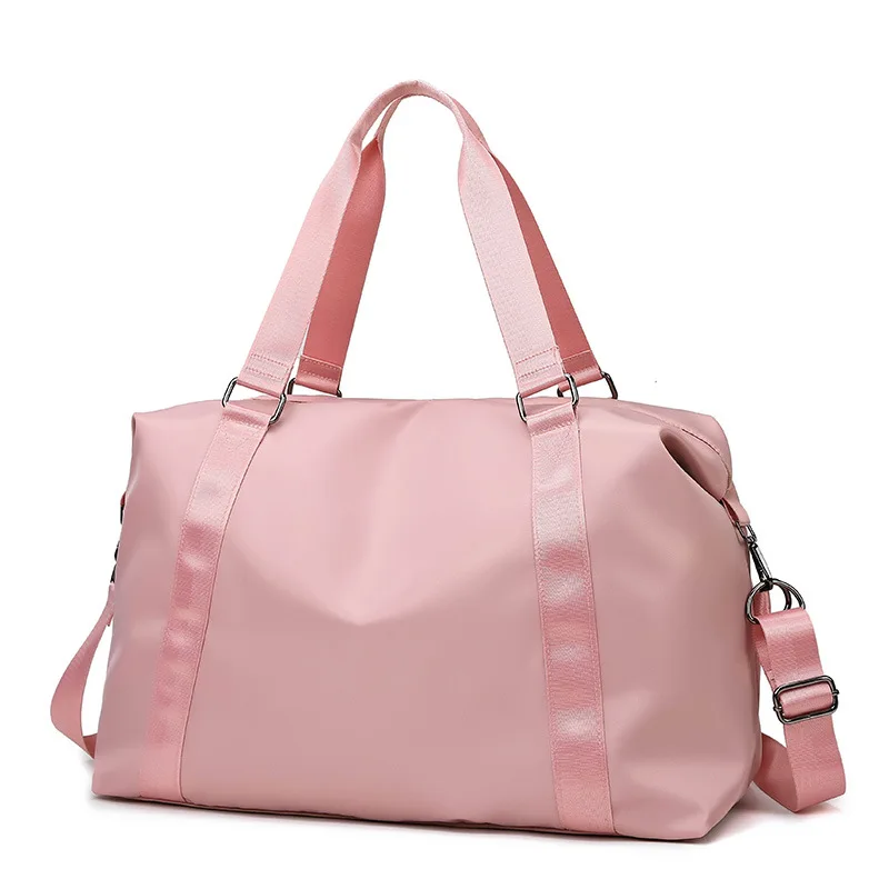 

Wholesale short-distance portable Women Travel luggage Bag Waterproof foldable duffle Sports Pink Yoga Gym Portable Duffle Bag
