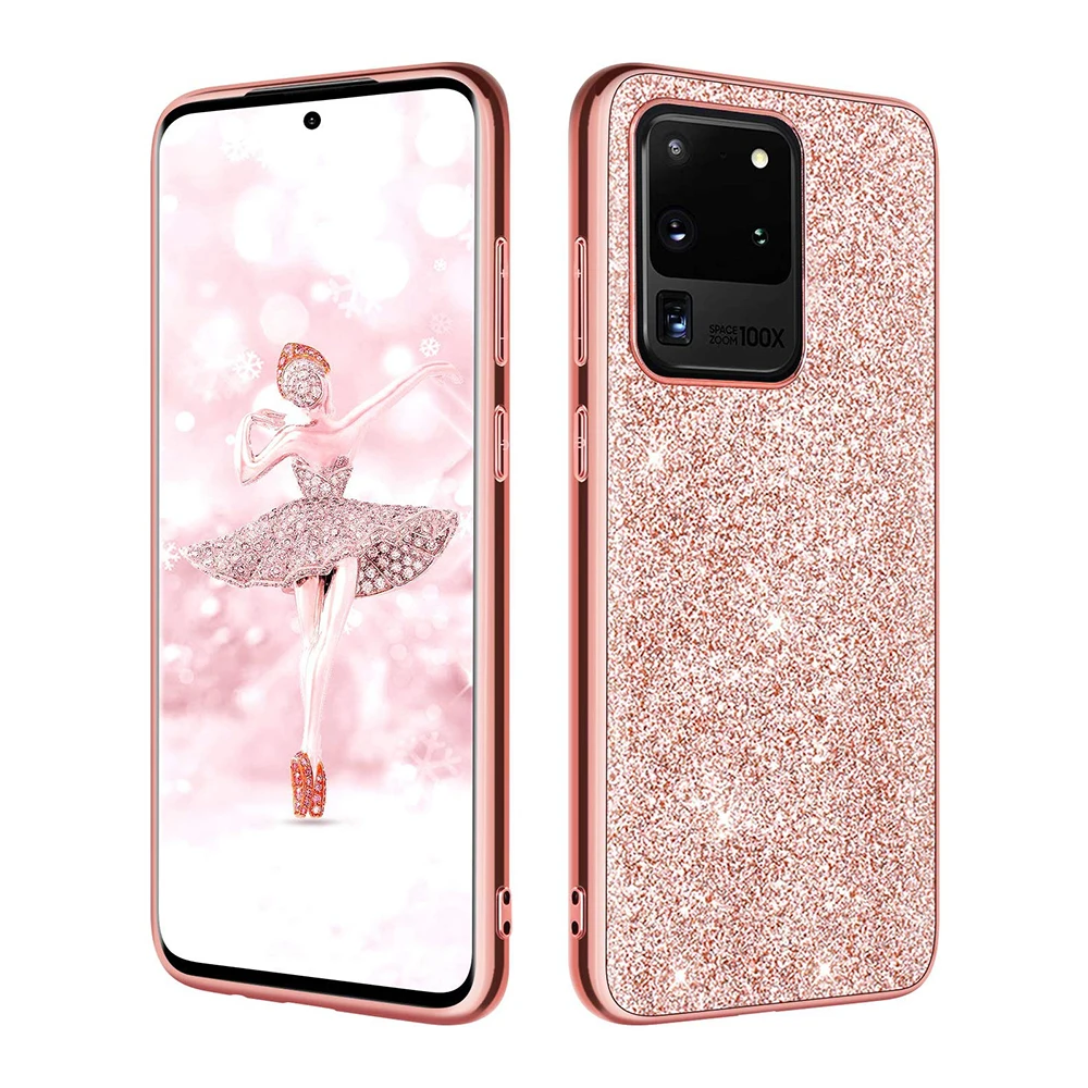 

High Quality Electroplate Rose Gold Bling Diamond phone case for Samsung S20 S20 Plus S20 Ultra