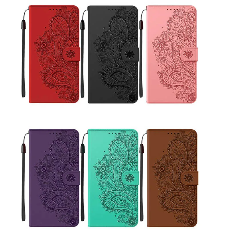 

Imprint Leather Wallet Phone Case For IPhone 12 Pro Max 11 Pro Max XR XS MAX 8 7 6 SE 2020 Peacock Flower Book Pouch, See the pic
