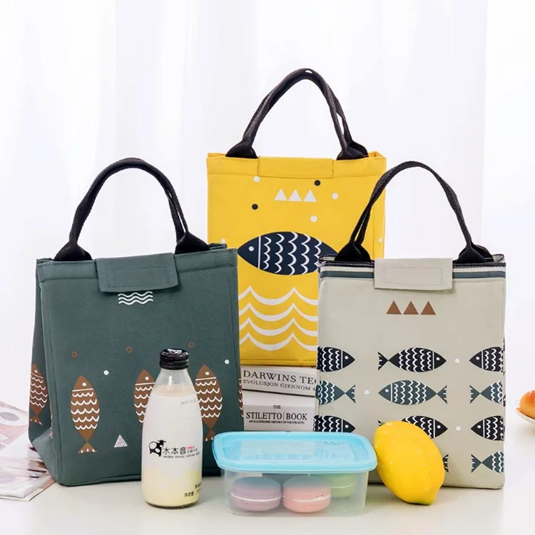 
2020 New Fashion Portable Lunch Bag Pouch Storage Box Insulated Thermal Bento Cooler Picnic Tote Bag Waterproof Lunch Container 