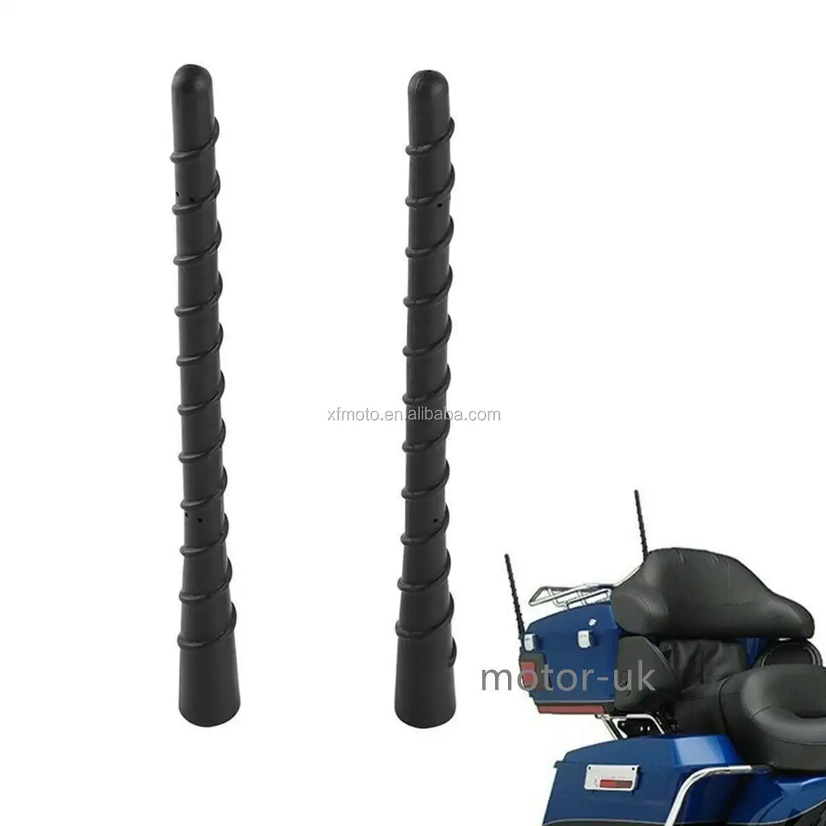 

TCMT XF2906C345 Motorcycle 8'' Spiral Antenna fit for Harley Touring Electra Road Street Glide CVO 89-20, Black