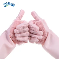 

Non-slip Dish Washing Gloves esd Heat-resistant Brush Cleaning Gloves Durable Silicone Rubber Utensils Clean Scrubber Gloves