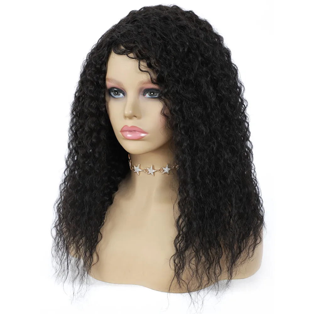 X-tress Black Kinky Curly Human Mixed Synthetic Hair Wig Cheap Factory ...