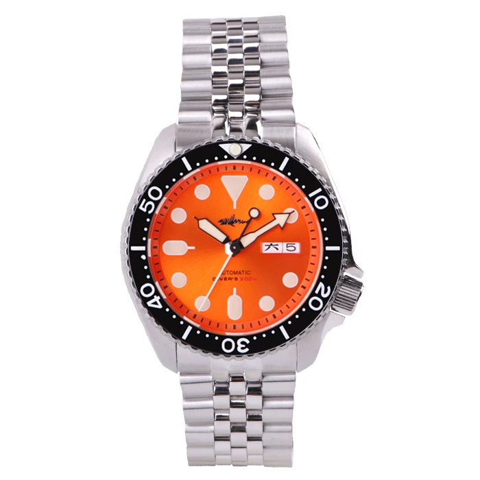 

Rts stock free fedex ship sapphire 20atm japan nh36 automatic SKX007 c3 full color stainless steel diver dive watch man for sale