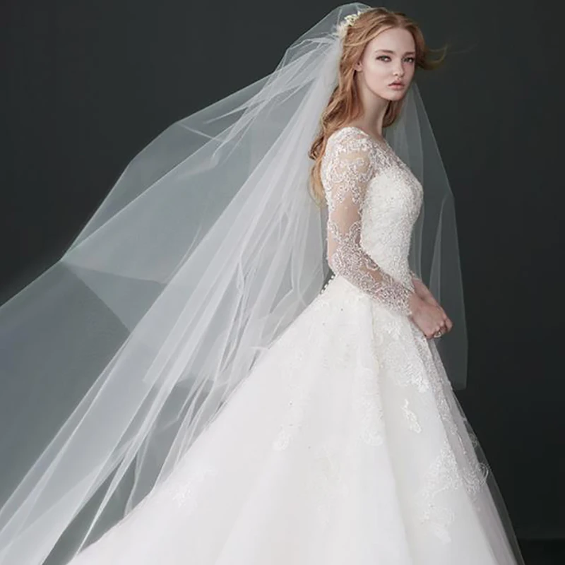 
Simple Elegent White High-quality Wedding Veils 3m Long Accessories Bridal Tulle Veils with Comb 