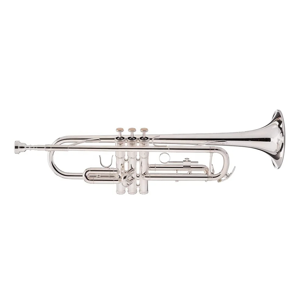 

Accept OEM High quality Bb Cheap Professional Silver Trumpet, Silver body, gold keys