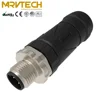 M12 4 pin 4pin 4p A coding A code male waterproof ip67 plastic field assembly wireable attachable round circular connector
