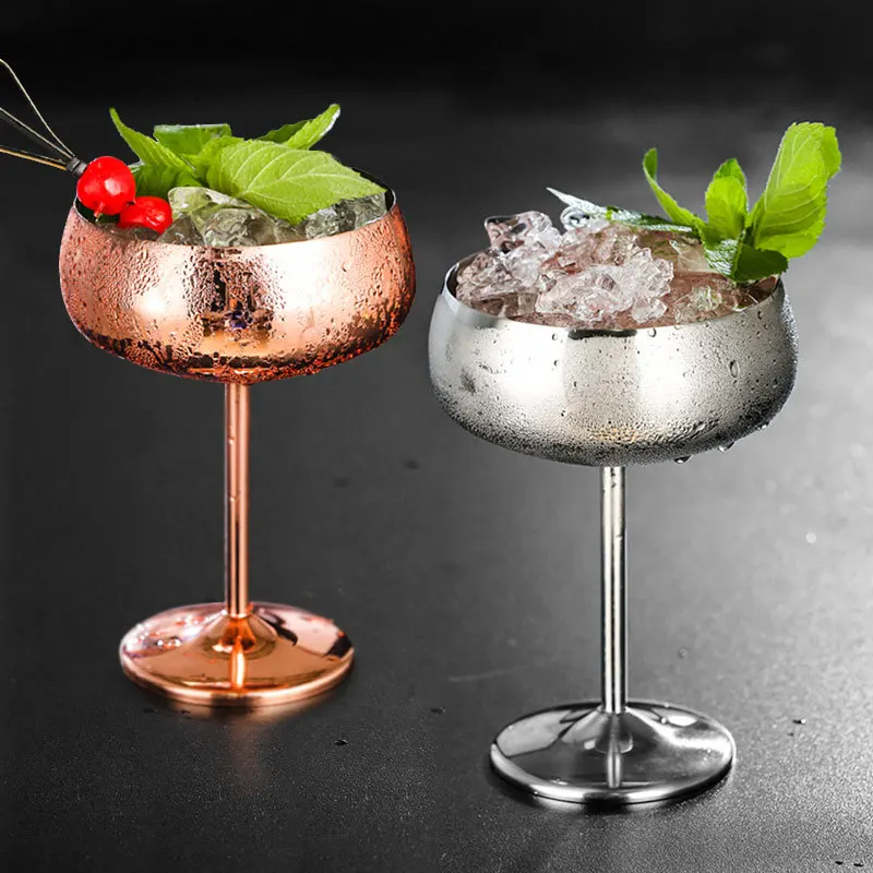 

High Grade Single Wall Stainless Steel Cocktail Wine Cup Glasses For Bar Tools, Customized color