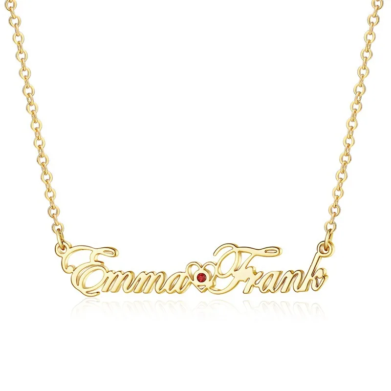 

LUOXIN New Stainless Steel Rhinestone Gold Letter Pendant Necklace For Women