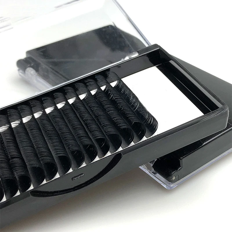 

12Rows Faux lash individual eyelash extension lashes dark black matte for professionals soft natural eyelash extension