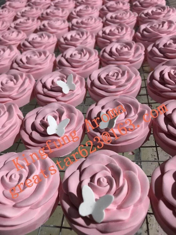 
Japan Customized Round Shape Rose Flower Wholesale Aroma Fragrance Scented Ceramic Stone Diffuser Gift Set For Air Freshener 