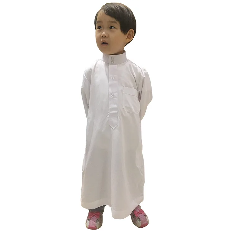 

Yiwu Qatar Arab children white robe Muslim 8 to 18 years old children's clothing wholesale