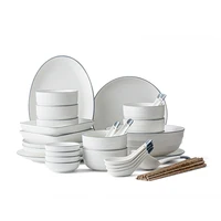 

2/4/6 person home/restuarant/hotel fashionable table high quality porcelain white glazed dinnerware set