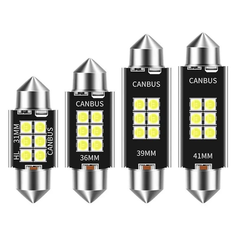 

Super Bright 3030 6SMD 31MM 3175 36mm 39mm 41mm White Canbus Error Free LED Festoon Bulbs for Car Interior Lights License Plate
