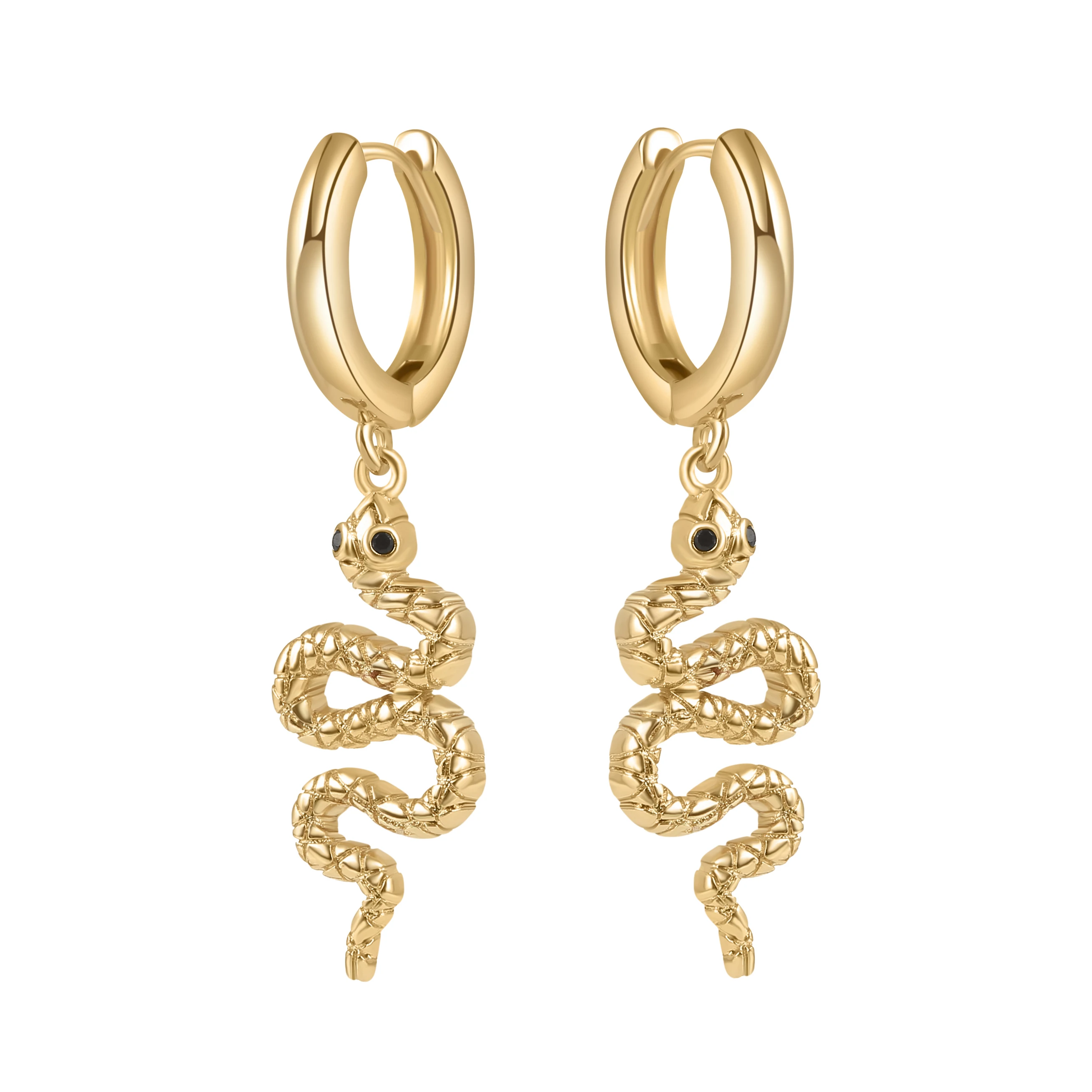 

Small Gold Filled Animal Hoop Earrings For Women Girls Serpent Piercing Jewelry Snake Huggie Dangle Earrings boucle d'oreille