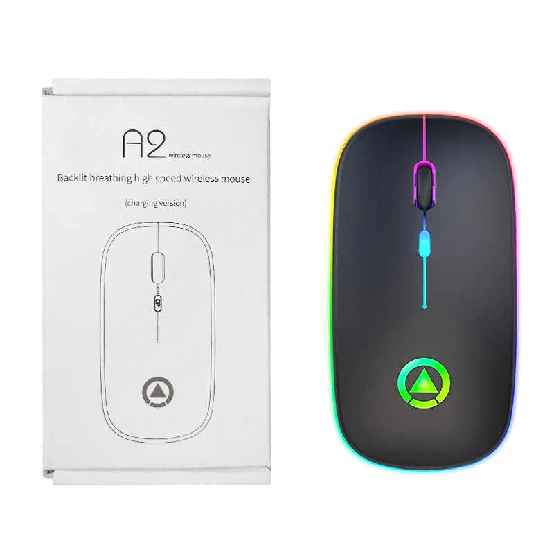 

Ultrathin Optical Computer Mouse 1600 Dpi Adjustable Rgb A2 Mouse Rechargeable Wireless Mouse