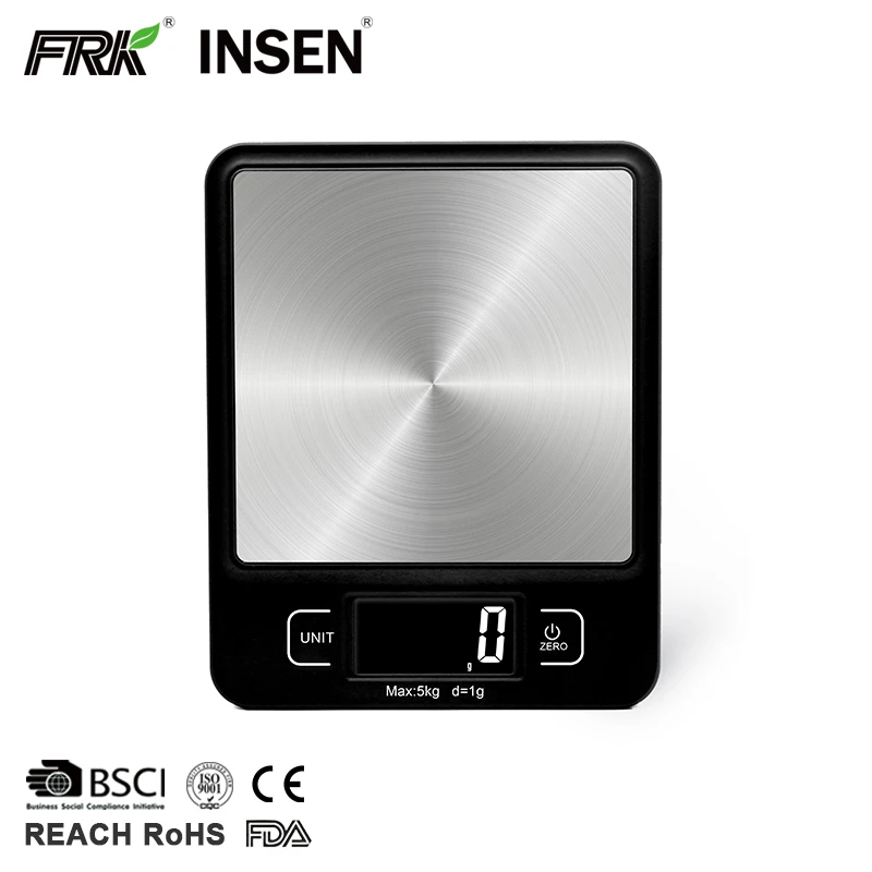 

5kg Low battery ABS Plastic Stainless Steel Platform Digital Kitchen Scale, Customized color
