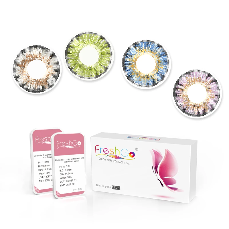 Wholesale $1 Colored Contacts Lens 38% Water Comfortable Yearly Colored Contact Lenses