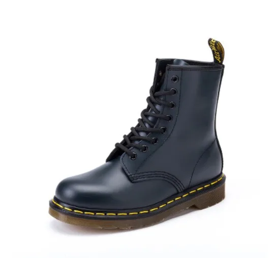 

Fashion Men Motorcycle Boots Cool Rivet Combat Army Men Boots Punk Goth Biker Men PU Shoes, White/black/yellow