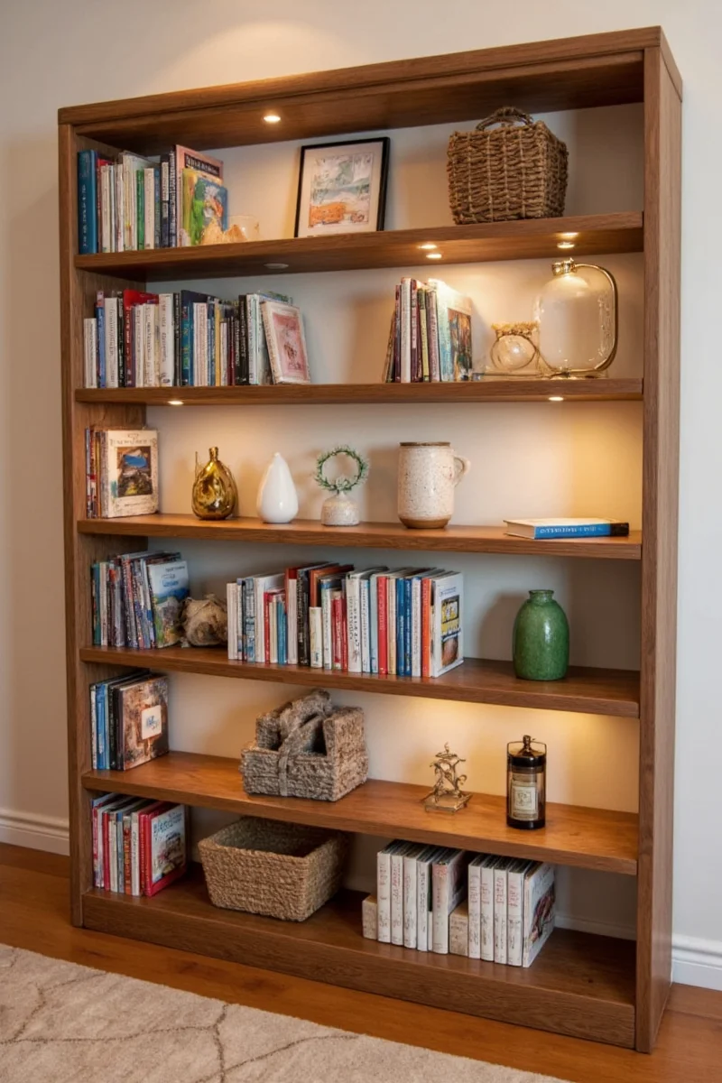 LED Strip Integrated Bookshelf