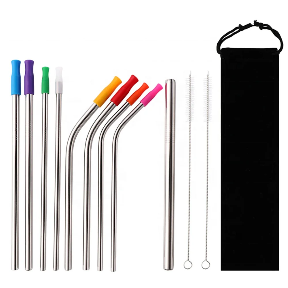 

Amazon Reusable Replacement Metal drinking Straws Stainless Steel Straws With Silicone Tips, Various colors