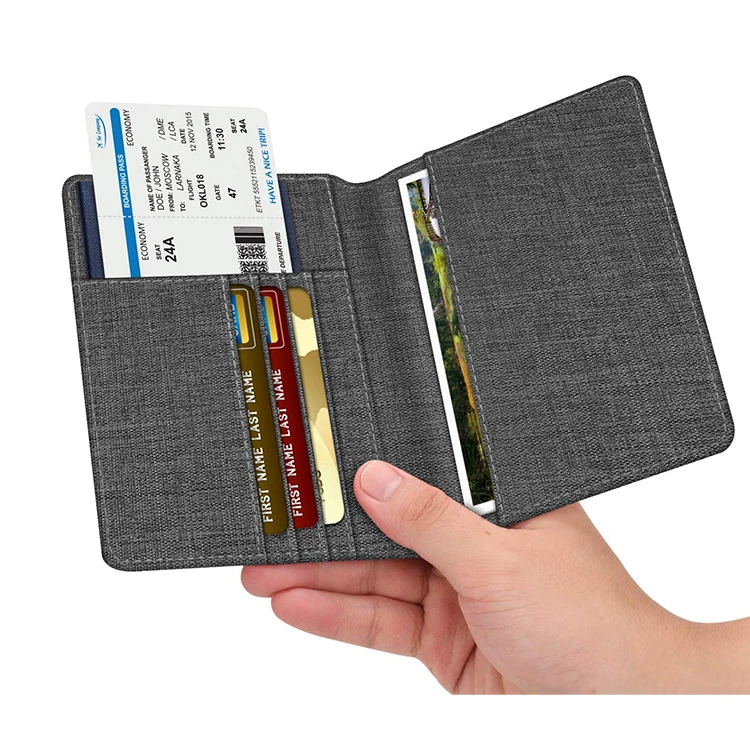 

Personalized Travel Wallet PU Material Passport Holder with RFID Blocking
