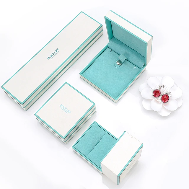 

New arrival wholesale white leather jewellery pendent case necklace ring jewelry packaging box, Cmyk