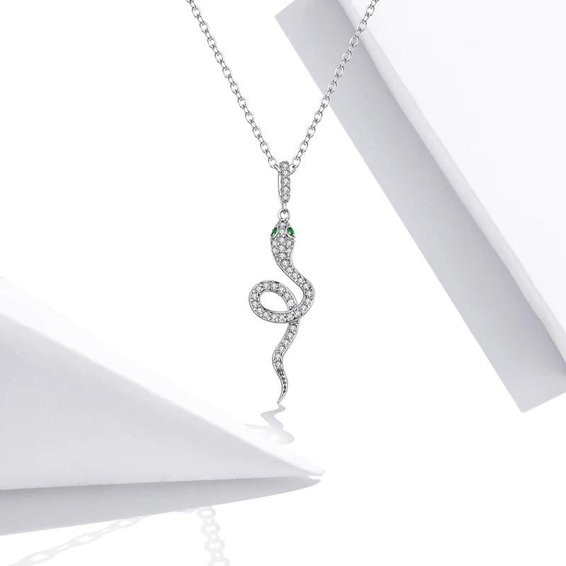 

2021 hot selling fashion women 925 Sterling Silver Pendant Necklace Snake shape silver necklace