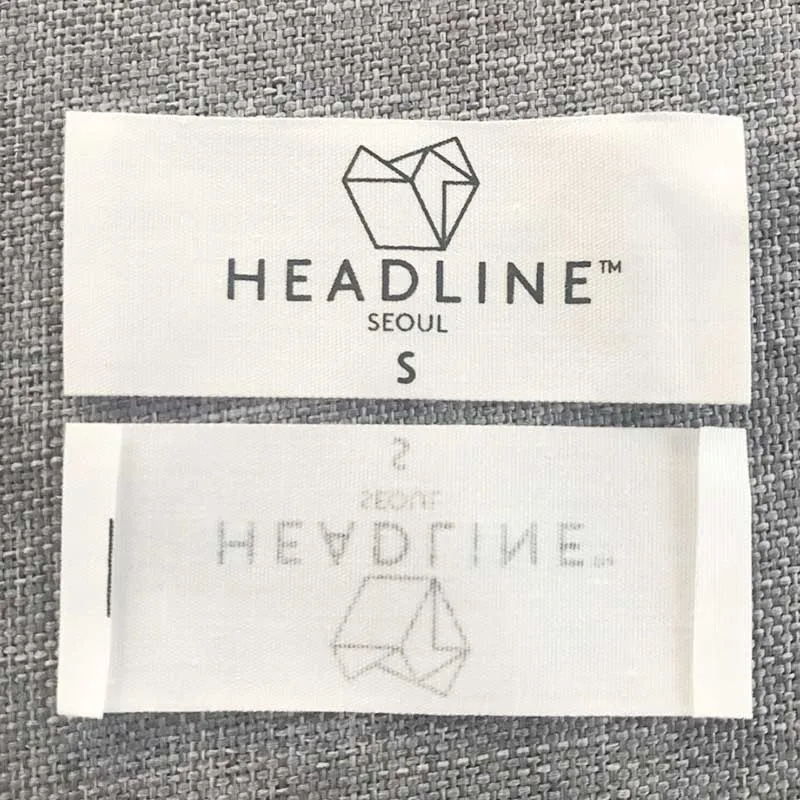 

Custom printed natural organic cotton fabric labels for clothing with your own brand labels