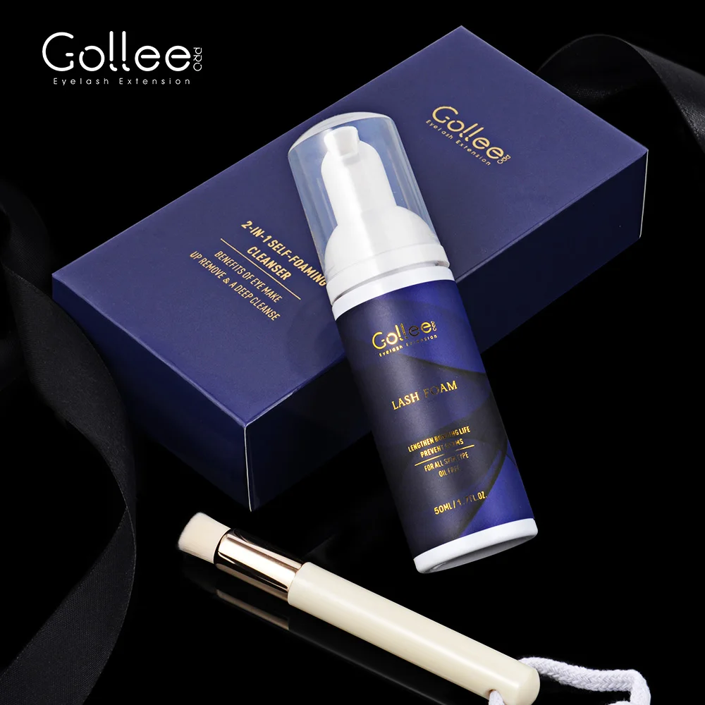 

Gollee Logo Custom Private Label Cleanser Cleaning Eyelash Cleaner Foam Cleansing Own Brand Lash Foam Lash Extension Shampoo