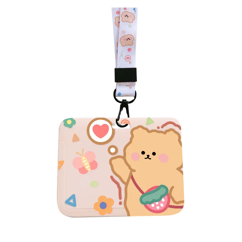 

Cute Cartoon Girls lanyard card holder, Multi