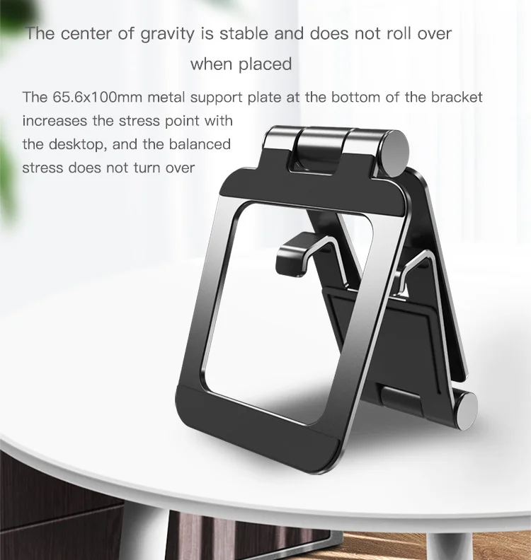 Yesido Aluminum Alloy 360 Angle Adjustable Telescopic Desk Mobile Phone Desktop Stand Tablet Flexible Cell Phone Stand Holder