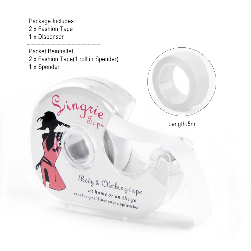 

Safe Double Sided Adhesive Lingerie Tape Body Clothing Clear Bra Strip Medical Waterproof Tape