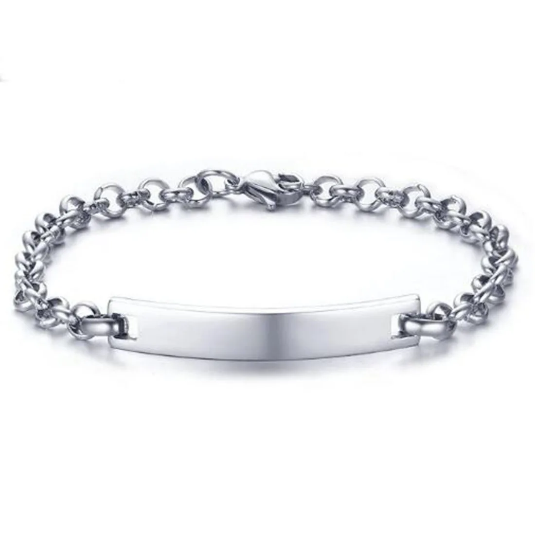 

BRJSF00015 Womens Rolo Link Chain Stainless Steel Identification Bracelet