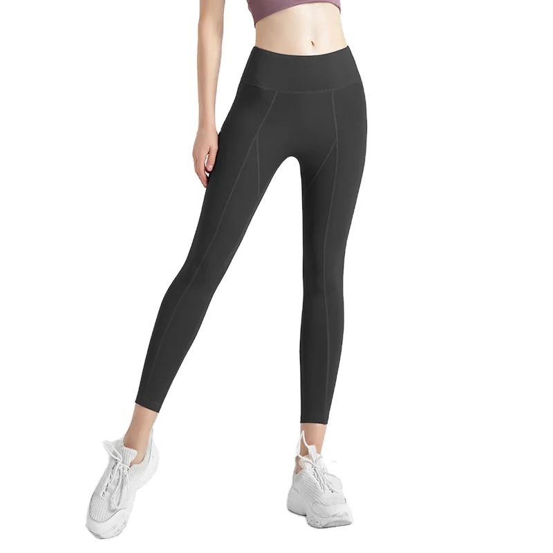 

Top seller stylish sexy comfortable high waisted women's breathable yoga pants sports with pockets, 15 color